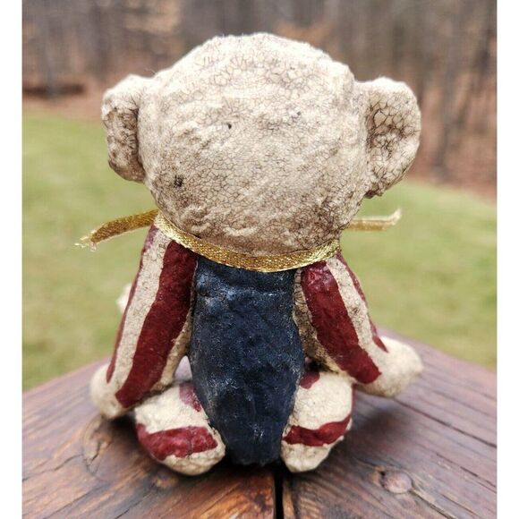 Rosemary Flagg Primitive Millennium Bear Signed Limited Edition Paper Mache Y2K - Picture 5 of 5